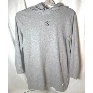 Calvin Klein Jeans CK Gray Pullover Hoodie Sweatshirt Logo Womens Size L